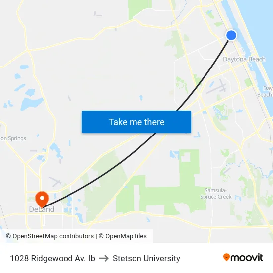 1028 Ridgewood Av. Ib to Stetson University map