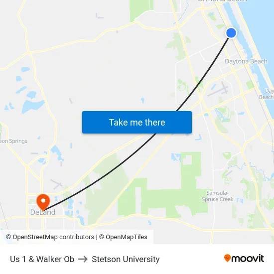 Us 1 & Walker Ob to Stetson University map