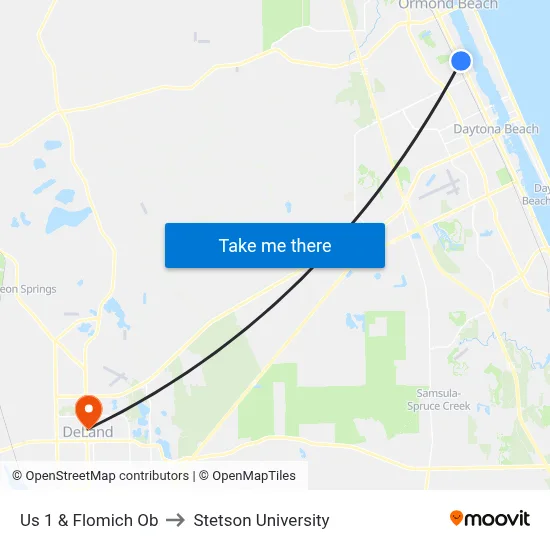 Us 1 & Flomich Ob to Stetson University map