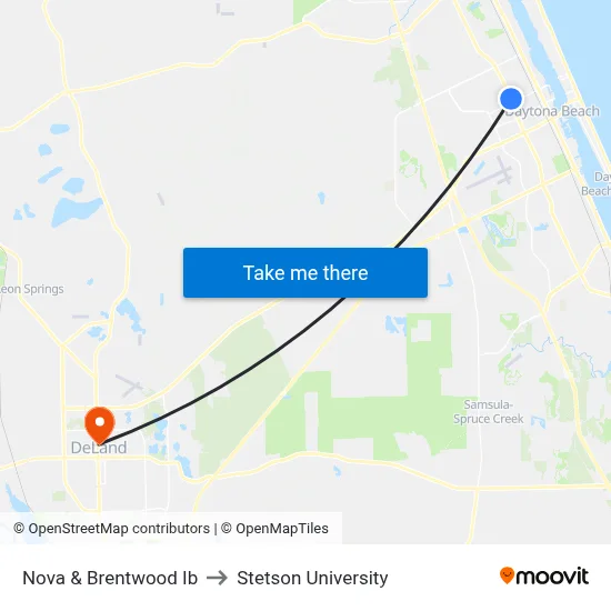 Nova & Brentwood Ib to Stetson University map