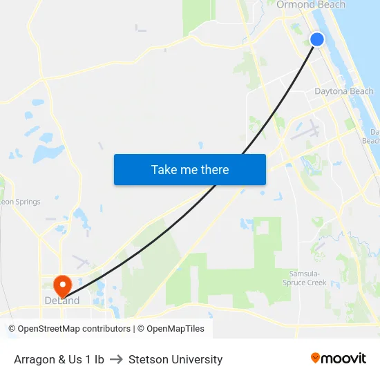Arragon & Us 1 Ib to Stetson University map