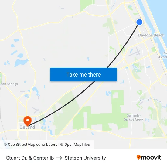 Stuart Dr. & Center Ib to Stetson University map
