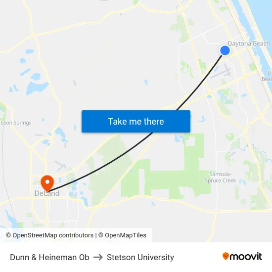 Dunn & Heineman Ob to Stetson University map