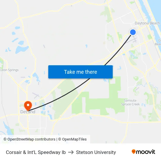 Corsair & Int'L Speedway Ib to Stetson University map