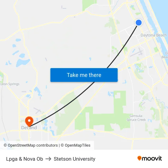 Lpga & Nova Ob to Stetson University map