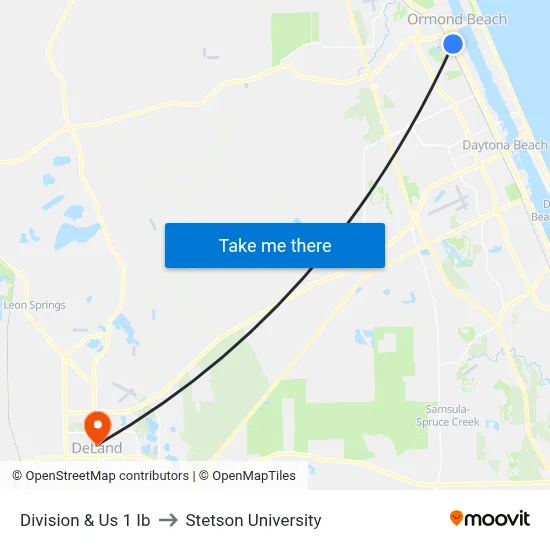 Division & Us 1 Ib to Stetson University map