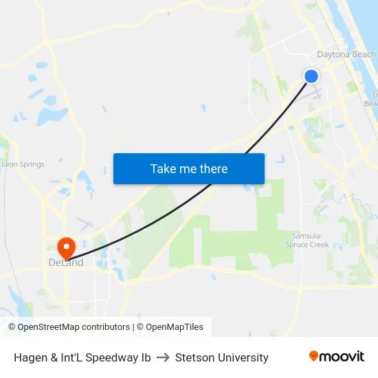 Hagen & Int'L Speedway Ib to Stetson University map