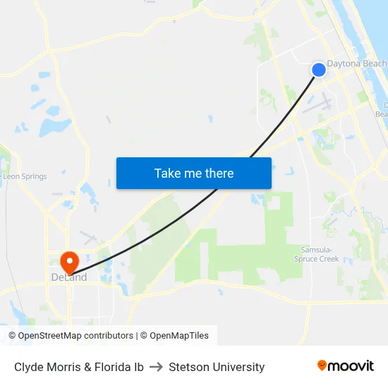 Clyde Morris & Florida Ib to Stetson University map