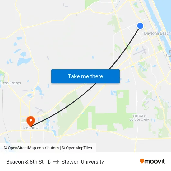 Beacon & 8th St. Ib to Stetson University map