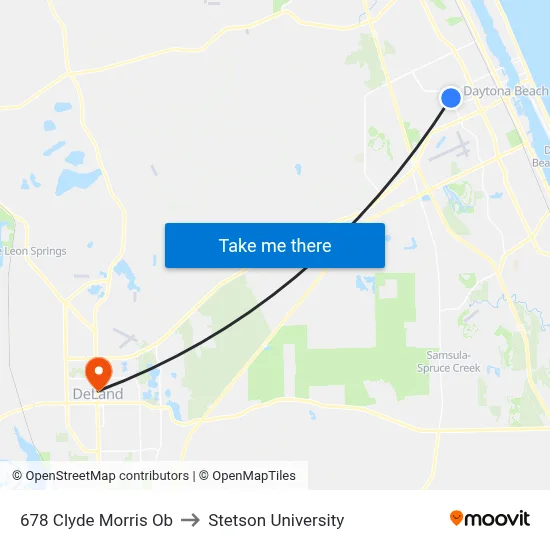 678 Clyde Morris Ob to Stetson University map