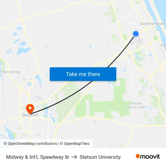Midway & Int'L Speedway Ib to Stetson University map