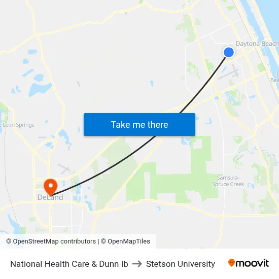 National Health Care & Dunn Ib to Stetson University map