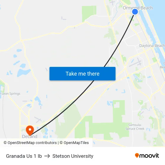 Granada  Us 1 Ib to Stetson University map