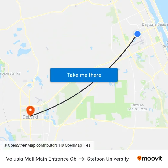 Volusia Mall Main Entrance Ob to Stetson University map