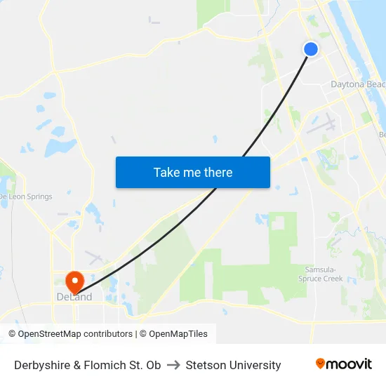 Derbyshire & Flomich St. Ob to Stetson University map