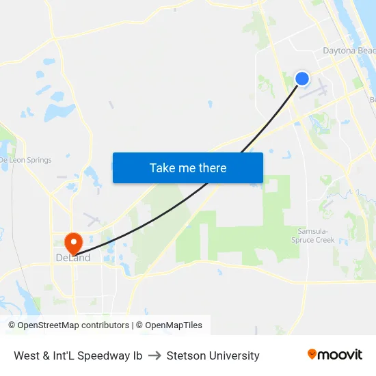 West & Int'L Speedway Ib to Stetson University map