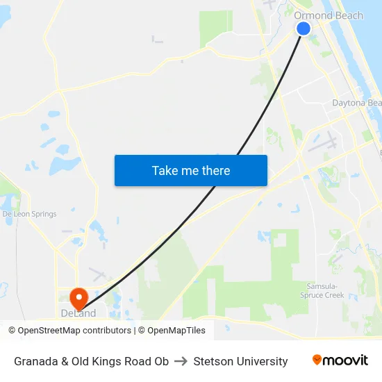 Granada & Old Kings Road Ob to Stetson University map