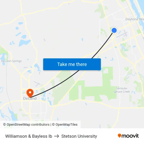 Williamson & Bayless Ib to Stetson University map