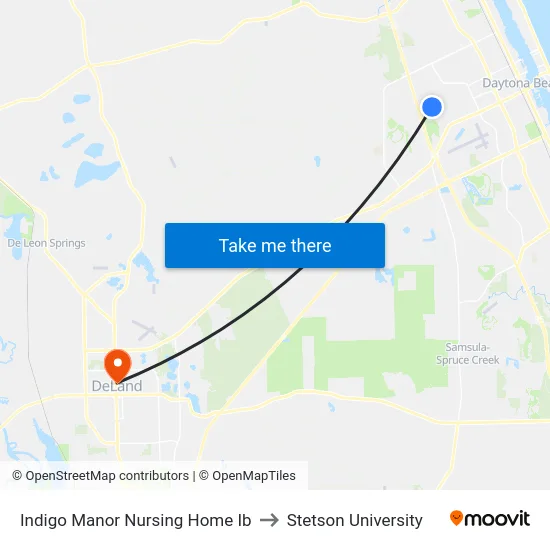 Indigo Manor Nursing Home Ib to Stetson University map