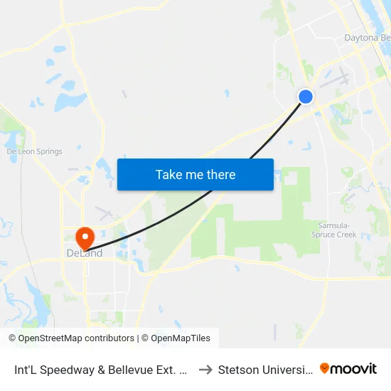 Int'L Speedway & Bellevue Ext. Ob to Stetson University map