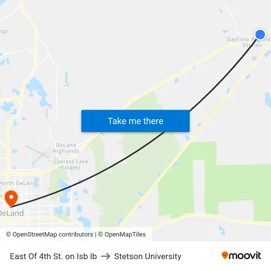 East Of 4th St. on Isb Ib to Stetson University map