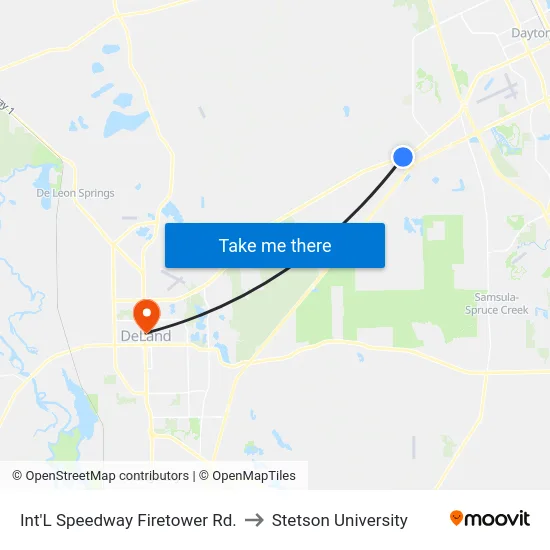 Int'L Speedway   Firetower Rd. to Stetson University map