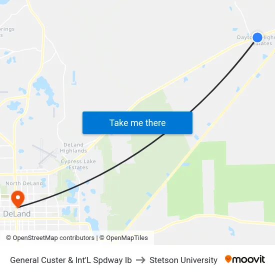 General Custer & Int'L Spdway  Ib to Stetson University map