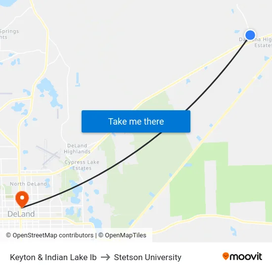 Keyton & Indian Lake  Ib to Stetson University map