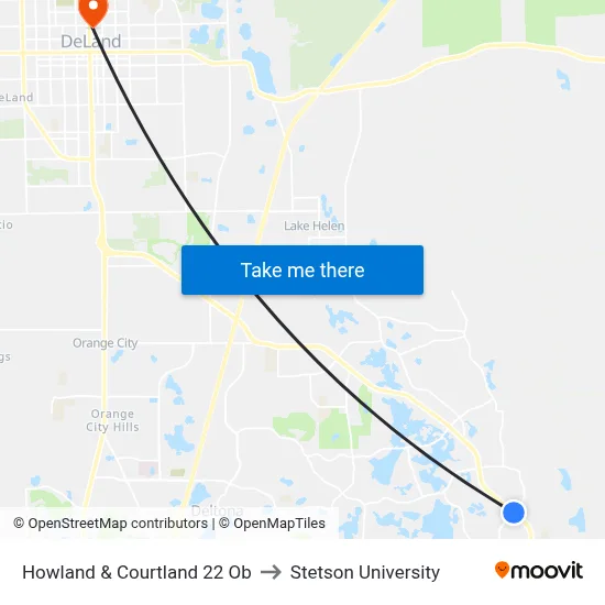 Howland & Courtland 22 Ob to Stetson University map