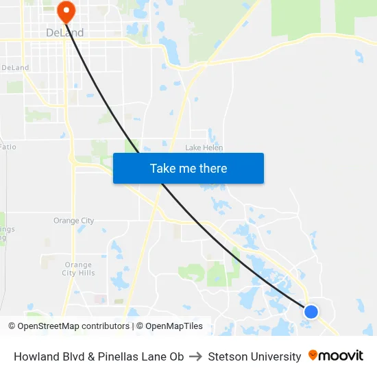 Howland Blvd & Pinellas Lane Ob to Stetson University map