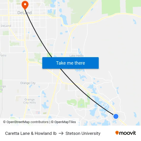 Caretta Lane & Howland Ib to Stetson University map