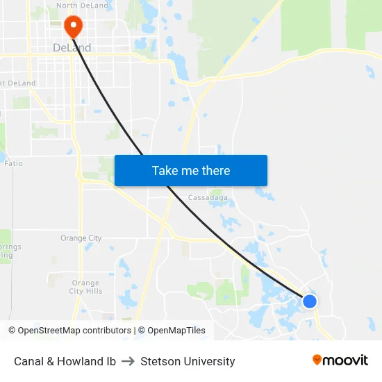Canal & Howland Ib to Stetson University map
