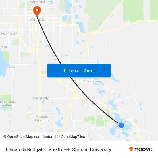 Elkcam &  Redgate Lane Ib to Stetson University map