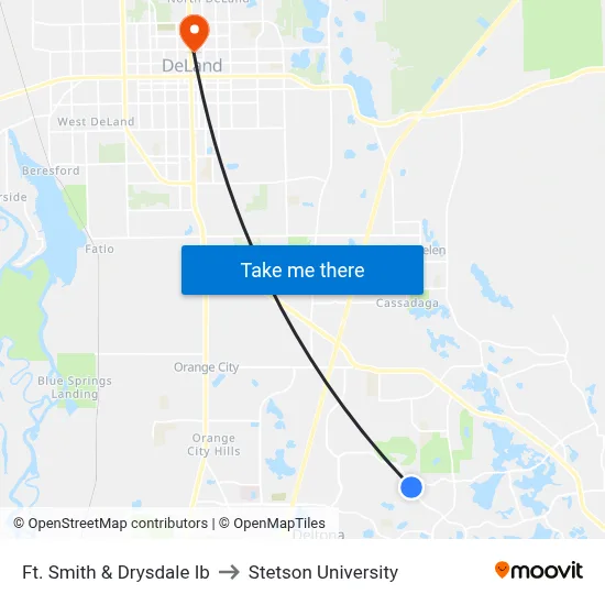 Ft. Smith & Drysdale Ib to Stetson University map