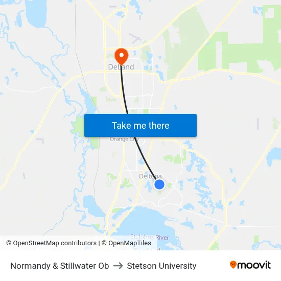 Normandy & Stillwater Ob to Stetson University map