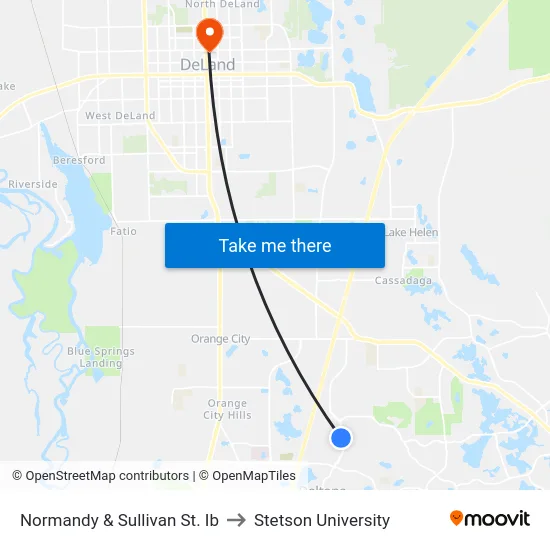 Normandy & Sullivan St. Ib to Stetson University map
