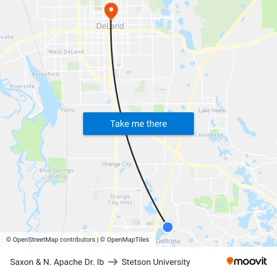 Saxon & N. Apache Dr. Ib to Stetson University map