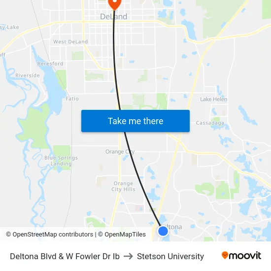 Deltona Blvd & W Fowler  Dr  Ib to Stetson University map