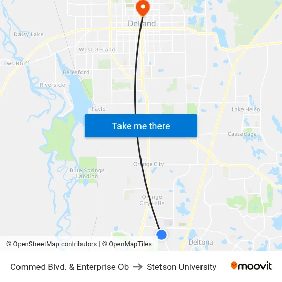 Commed Blvd. & Enterprise Ob to Stetson University map