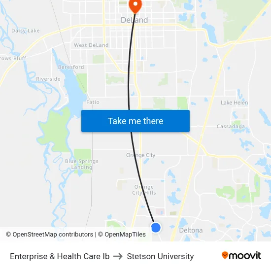 Enterprise & Health Care Ib to Stetson University map