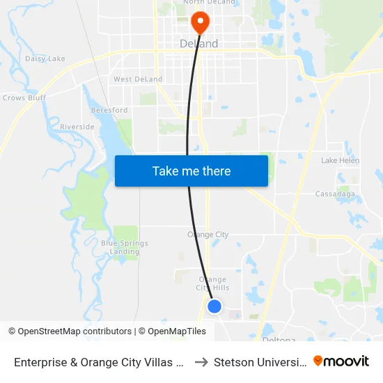Enterprise & Orange City Villas Nb to Stetson University map