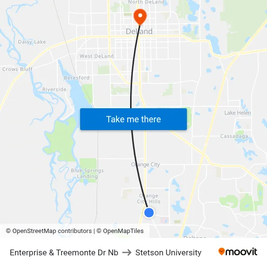Enterprise & Treemonte Dr Nb to Stetson University map