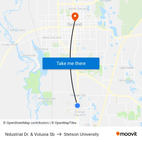 Ndustrial Dr. & Volusia Sb to Stetson University map