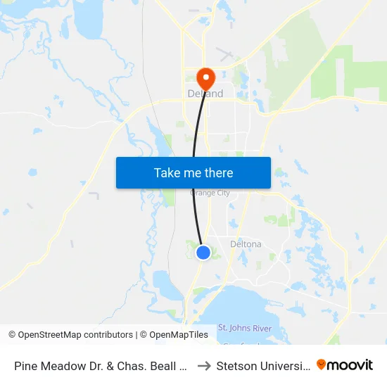 Pine Meadow Dr. & Chas. Beall  Ob to Stetson University map