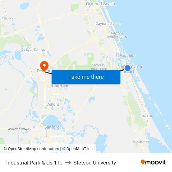 Industrial Park & Us 1  Ib to Stetson University map