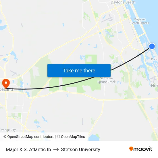 Major & S. Atlantic Ib to Stetson University map