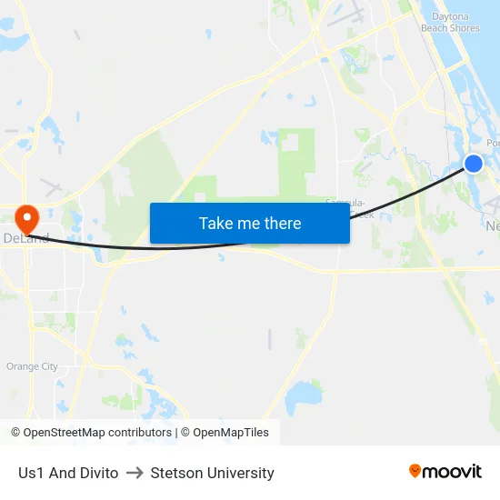 Us1 And Divito to Stetson University map