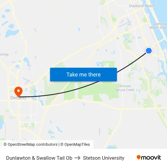 Dunlawton & Swallow Tail  Ob to Stetson University map