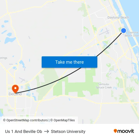 Us 1 And Beville Ob to Stetson University map