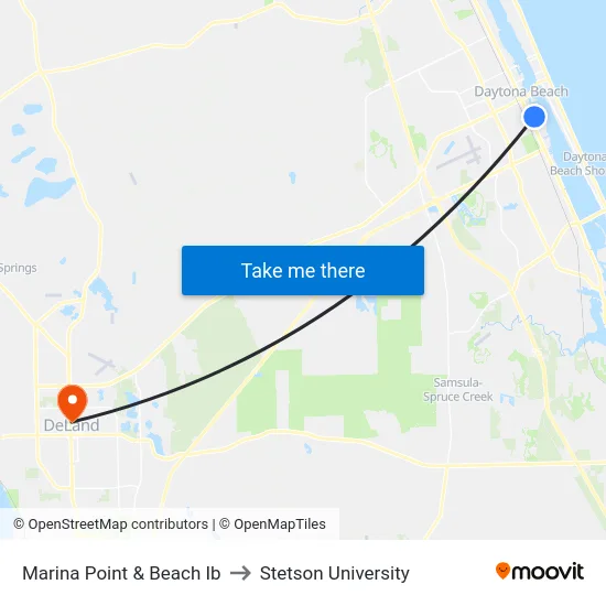 Marina Point & Beach Ib to Stetson University map